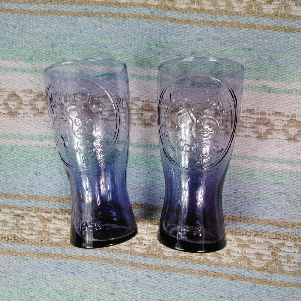 PURPLE MC DONALDS COCA COLA GLASSES BLUE - Picture 6 of 6